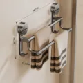 Bathroom suction towel rack gun grey folding double bar towel holder wall mounted organizer - Strong Suction Double Rod in Gunmetal Gray, 40 cm