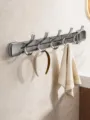 Grauer Saugknopf Mantelhalter mit 5 Haken, stanzfreie Wand Klebeaufhängung für Flur. - Fengwei 5-Reihen Haken / Gunmetal