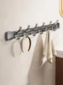 Graugrauer Mehrhaken-Saugnapf Wand-Kleiderbügel Halterung, stanzfrei und stark belastbar. - Fengwei 6-Reihen Haken / Gunmetal