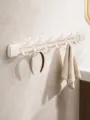 Saugnapf Wandkleiderhaken lochfrei mit 6 Haken Aufbewahrungsregal fuer Badezimmertuer. - Fengwei 6-Reihen Haken / Creme