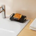 Portasapone scolapiatti nero in acciaio al carbonio per lavandino del bagno piano - Stile di Drenaggio / Nero