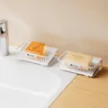 Portasapone in metallo bianco portasapone con scolo per piano lavabo bagno set da 2 - Stile di Drenaggio / 2 Pezzi/Set / Bianco
