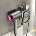 Wandhalterung Haartrockner Halter Badezimmer Organizer Doppelter Aufbewahrungszylinder - Flaggschiff-Stil (Doppelter Zylinder) / Gunmetal