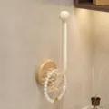 Buchenholz weißer Ball Haargummi Aufbewahrungsregal lochfrei Badezimmer Haken 1 Stk. - Weiß