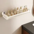 Cream wall mounted suction cup bathroom shelf organizer 60cm for cosmetics and toiletries - 60CM Single Tier / Milk White