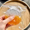 Handgemachte DIY Dekompression Quetschspielzeug Zuckerball Füllstoff, Detailansicht. - Orangenes Patchwork
