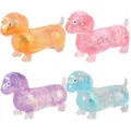 Simpatico giocattolo antistress bassotto glitterato sensoriale fidget toy cucciolo - Blu + Rosa
