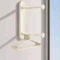 Wandmontierter ausziehbarer Kleiderbügel Organizer für den Balkon platzsparend - 1 Stück/Packung / Creme