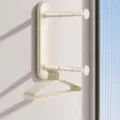 Wandmontierter Saugnapf Klappkleiderbuegel Aufbewahrungsregal fuer den Balkon Organizer - 2er-Pack / Creme