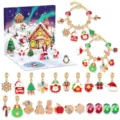 Christmas advent calendar DIY charm bracelet set, detailed metal charms and crystal beads. - Basic Christmas Advent Box