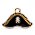 Goldrand Piratenhut Emaillierte Legierung Anhänger DIY Charms für Halskette Schmuck - Piratenhut Stil (HD-04)