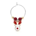 Natale Renna Vino Vetro Anello Pendente Calice Decorazione Festa Bevanda Oro Rosso - Segnabicchiere 01 (Renna)