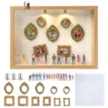 DIY Mini Museum Schattenbox Miniaturen Fotorahmen Set Puppenhaus Display Bausatz - Naturholz Rahmen Mit Zubehör / A4 Innenmaß 21x29.7x3cm