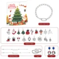 Weihnachts DIY Charm Armband Komponenten Detailansicht mit Geschenkbox und Metallanhängern. - Weihnachtskalender Armband Set (L-01)
