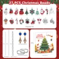 Christmas DIY jewelry advent calendar set with 27 pieces charms, necklaces, and gift box. - L-03