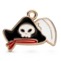 Vergoldeter Piratenhut Emaille Anhänger für Halskette Ohrringe DIY Schmuckherstellung - Piratenkapitänshut Stil (HD-26)