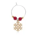 Christmas wine glass charm ring goblet marker rhinestone snowflake metal pendant decoration - Wine Charm 07 (Snowflake)