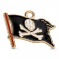 Piratenflagge Emaillierte Metall Anhänger für DIY Schmuckherstellung Halsketten und Armbänder - Piratenflagge Stil (HD-30)