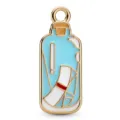 Detailaufnahme des vergoldeten Emaille Flaschen Anhängers aus Legierung für kreativen DIY Schmuck. - Emaille Flasche Stil (HD-31)
