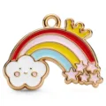 Nahaufnahme des Emaille Regenbogen Wolken Stern Anhängers aus Legierung für DIY Schmuckherstellung. - Krone Regenbogen Wolke Stil (HD-34)