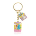 Tarot lovers bird and cat enamel keychain charm metal cute bag accessory gold tone - The Lovers Tarot Parrot White Cat Style (YSK-8-6)