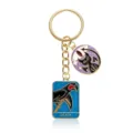 Gold alloy metal enamel tarot parrot devil cat double charm keychain bag pendant decor - Death Tarot Parrot Devil Cat Style (YSK-8-7)
