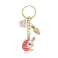 Goldfarbene Hasen Karotten Schlüsselanhänger Süßer Osterhase Anhänger DIY Schmuck Zubehör - Stil 1 (Hase Karotte Ei)