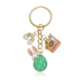 Osterhase Schlüsselanhänger Legierung DIY Anhänger Süße Regenbogen Ei Schlüsselring Mode Schmuck - Stil 3 (Hasenkopf Regenbogen Ei)