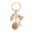 Süßer Osterhase Karotte Legierung Schlüsselanhänger DIY Anhänger Tasche Schmuck Geschenk. - Stil 4 (Sitzender Hase Karotte Ei)