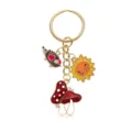 Cute alloy keychain with enamel hedgehog sun and mushroom charms for women bags gifts. - Hedgehog and Red Mushroom Style (YSK-5-6)
