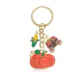 Gold autumn harvest pumpkin corn cart keychain charm pendant cute metal accessories gift for women - Pumpkin and Corn Cart Style (YSK-5-7)