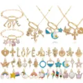 Set di gioielli in smalto placcato oro fai-da-te con collane, bracciali e ciondoli carini. - Set Collana e Bracciale Multicolore / Set da 54 Pezzi / Colorato