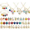 Set gioielli fai da te in smalto oro KC bracciale collana ciondoli collezione per donne fai. - Set Collana Bracciale Spiaggia