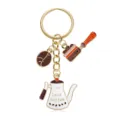Llavero de metal con temática de café lindo colgante de bolso regalo para mujeres y hombres - Estilo Jarra y Mango de Café (YSK-7-13)