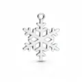 Silver snowflake pendant charm, metallic finish DIY jewelry making accessory variant. - Smooth Silver Tone Snowflake