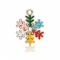 Colorful Enamel Snowflake Pendant Zinc Alloy DIY Jewelry Charm Accessory for Bracelet - Multicolor Enamel Snowflake