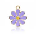 Purple enamel flower zinc alloy pendant charm for DIY bracelet necklace jewelry accessories - Purple Yellow Core Daisy