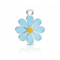 Blue yellow enamel daisy flower charm zinc alloy DIY jewelry pendant accessory for bracelet key - Dark Blue Yellow Core Daisy