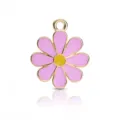 Zinc alloy pink oil-dropping flower pendant DIY jewelry accessory charm bracelet key chain - Eight Petal Pink Flower