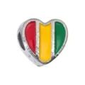 Alloy heart charm bead with enamel tricolor design, perfect for DIY bracelets and jewelry. - 1 Piece / Guinea Style (R4-125)