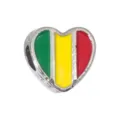 Enamel heart large hole charm bead for DIY bracelet necklace jewelry making accessory item - 1 Piece / Mali Style (R4-126)