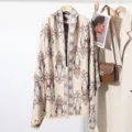 Winter cashmere-feel patterned shawl women versatile warm scarf thick blanket coat accessory - Double Fish Rice Blue
