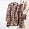 2025 new autumn winter imitation cashmere shawl scarf women warm blanket vintage print cape outer wear - Double Fish Coffee