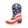Ciondolo smaltato stivale cowboy bandiera americana per creazione di gioielli e accessori. - Ciondolo Stivale da Cowboy (PJC-25-8) / Motivo a stelle e strisce della bandiera USA