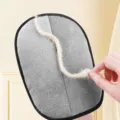 Grey pet hair removal glove, reusable double-sided electrostatic brush for cleaning pets. - Gray