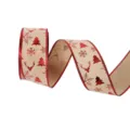 Natale rosso glitter nastro filo juta stampa albero alce festa regalo decorazione 2m - Stile Renna di Natale