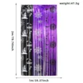 Halloween Purple Black Fringe Curtain Spider Web Foil Tinsel Door Party Decor SKU - Purple Black Spider Web Printed Style / 1*2 Meters