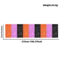 Halloween Fringe Table Skirt 275x75cm Black Purple Orange Foil Tinsel Party Decor - Macaron Mixed Color Curvy Table Skirt / 75*275cm / Macaron Black Purple Orange