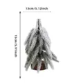 Mini Christmas tree with wooden base and snow-flocked design for holiday tabletop decoration. - 15cm / Snowy Pine