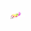 Plush mouse cat toy with colorful feather tail, interactive pet toy for lovely cats. - Plush Mice
